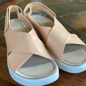 Ecco Flowt Wedge Cork Sandal (40) 9-9.5